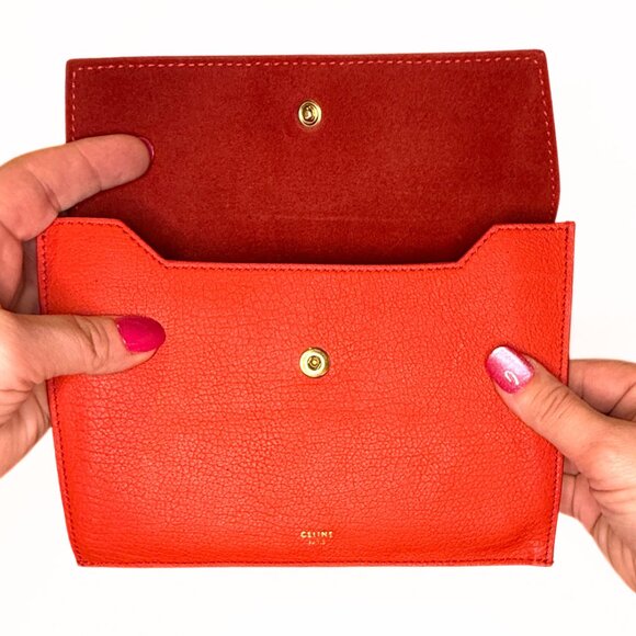 Celine Red Tie Knot Leather Purse and Pouch - Picture 13 of 15